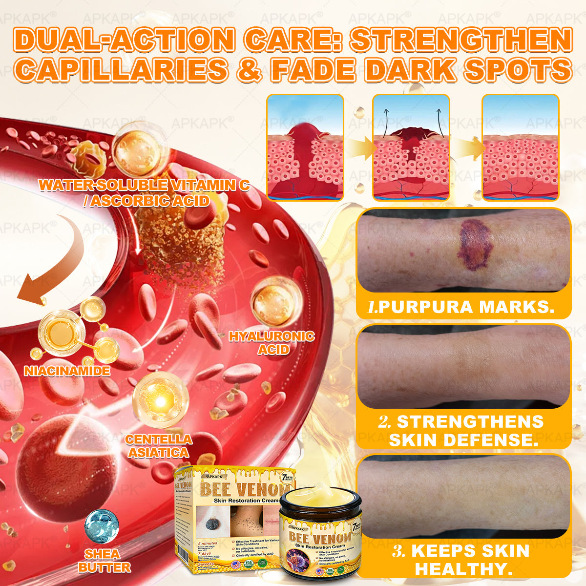 Made and Shipped from USA ✨𝖠𝖯𝖪𝖠𝖯𝖪® 𝖡𝖾𝖾 𝗏𝖾𝗇𝗈𝗆 𝖲𝗄𝗂𝗇 𝖱𝖾𝗌𝗍𝗈𝗋𝖺𝗍𝗂𝗈𝗇 𝖢𝗋𝖾𝖺𝗆 ✨